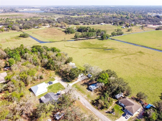 drone / aerial view with a rural view