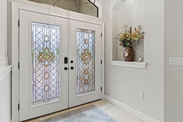 entrance foyer with french doors