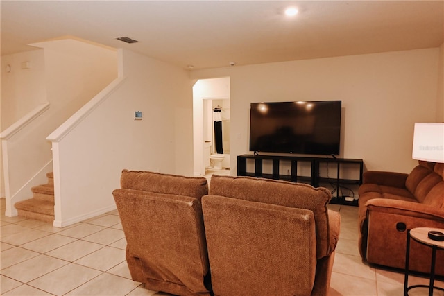 view of tiled living room