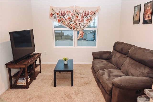 living room with carpet