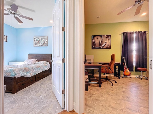 bedroom with ceiling fan