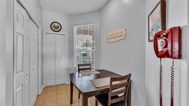 view of tiled dining room