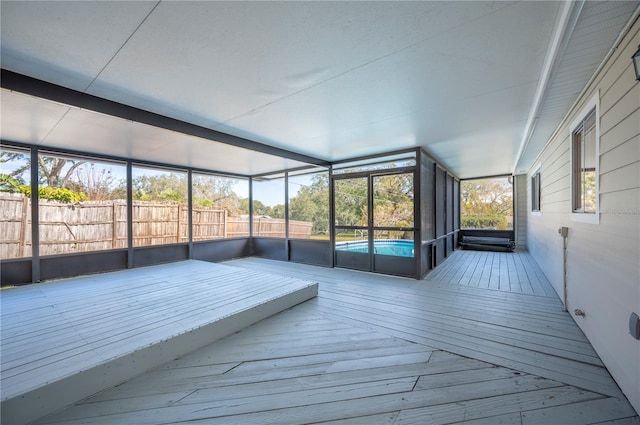 view of unfurnished sunroom