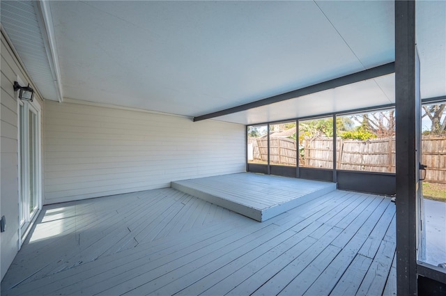 view of unfurnished sunroom