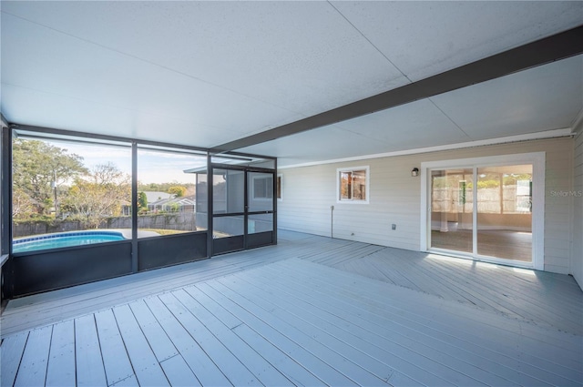 view of unfurnished sunroom