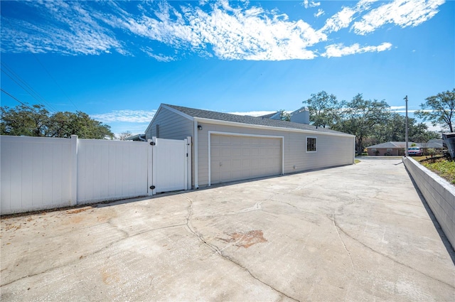 view of garage