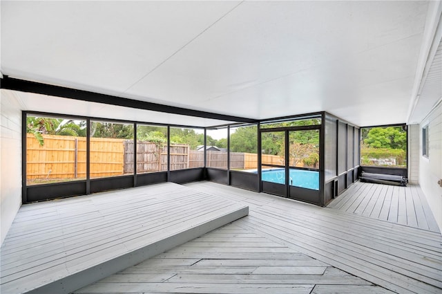 view of unfurnished sunroom