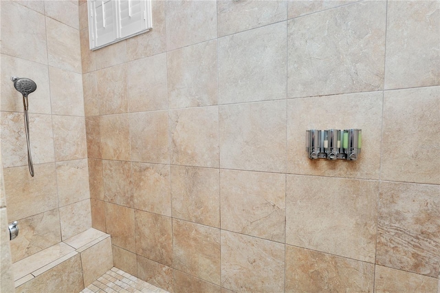 room details with a tile shower