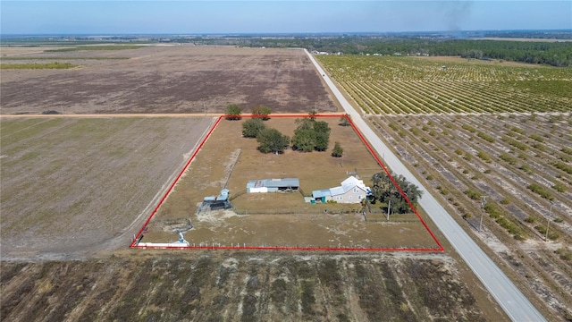 drone / aerial view featuring a rural view