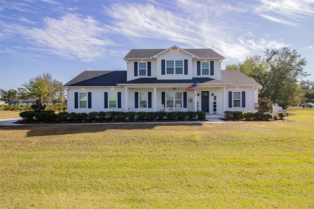 view of front facade with a front lawn