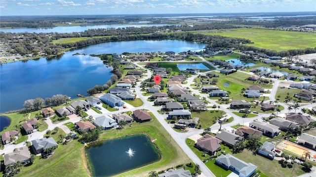 751 Meandering Way, Polk City, FL 33868 - aerial view featuring a residential view and a water view