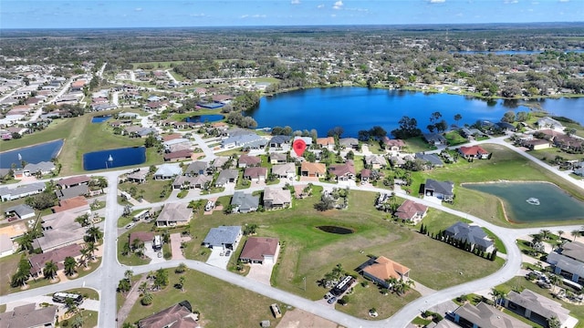 751 Meandering Way, Polk City, FL 33868 - birds eye view of property with a residential view and a water view