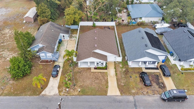 aerial view with a residential view