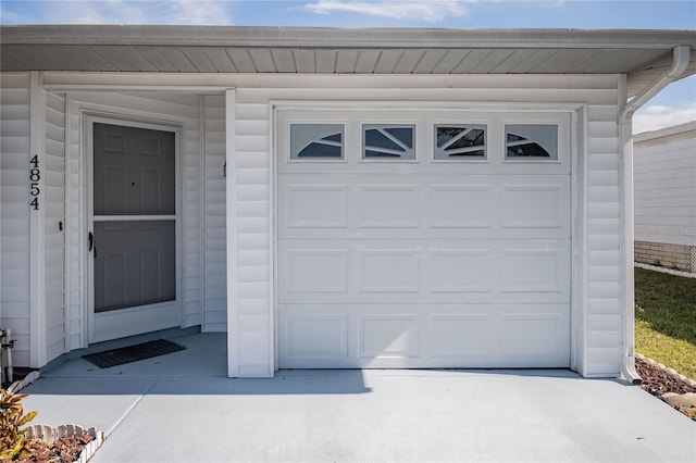 view of garage