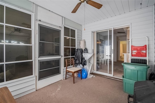 view of patio with ceiling fan