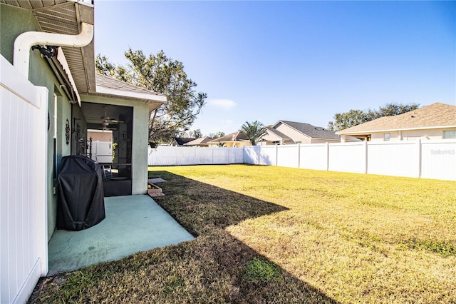 view of yard with a patio area