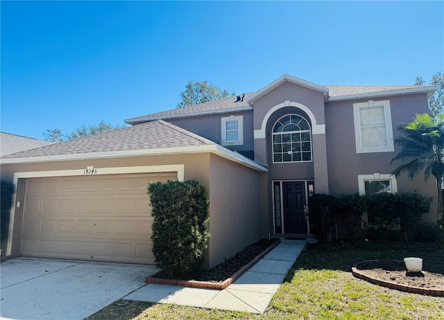 view of front property with a garage