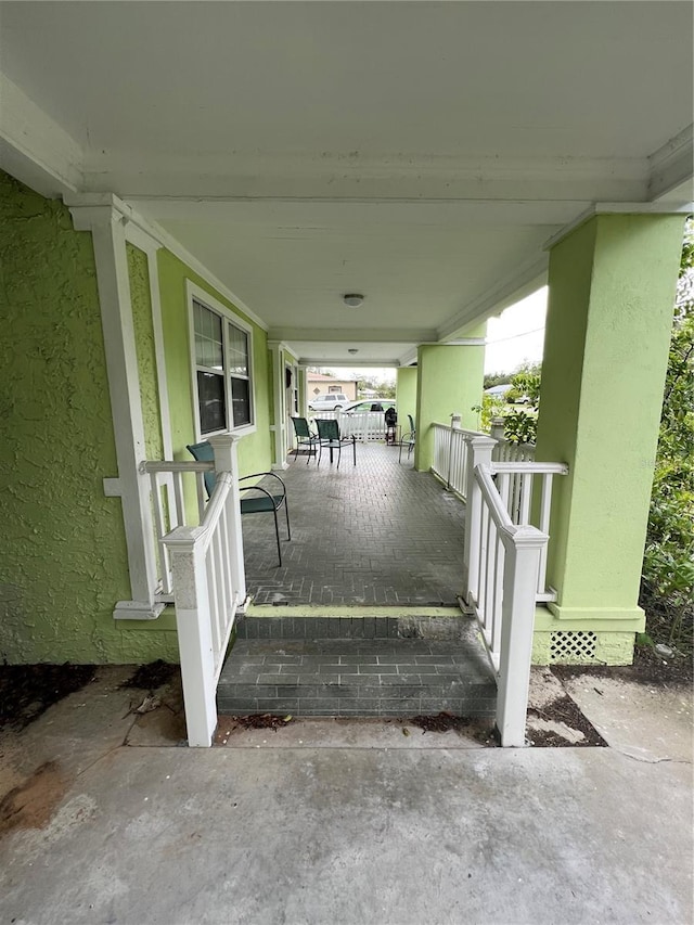 view of patio with a porch