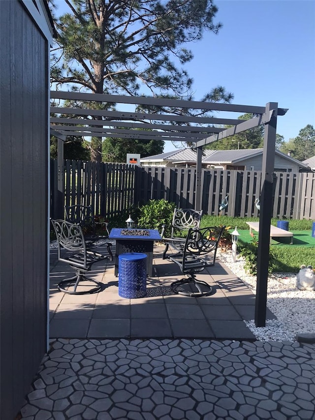 view of patio with a pergola