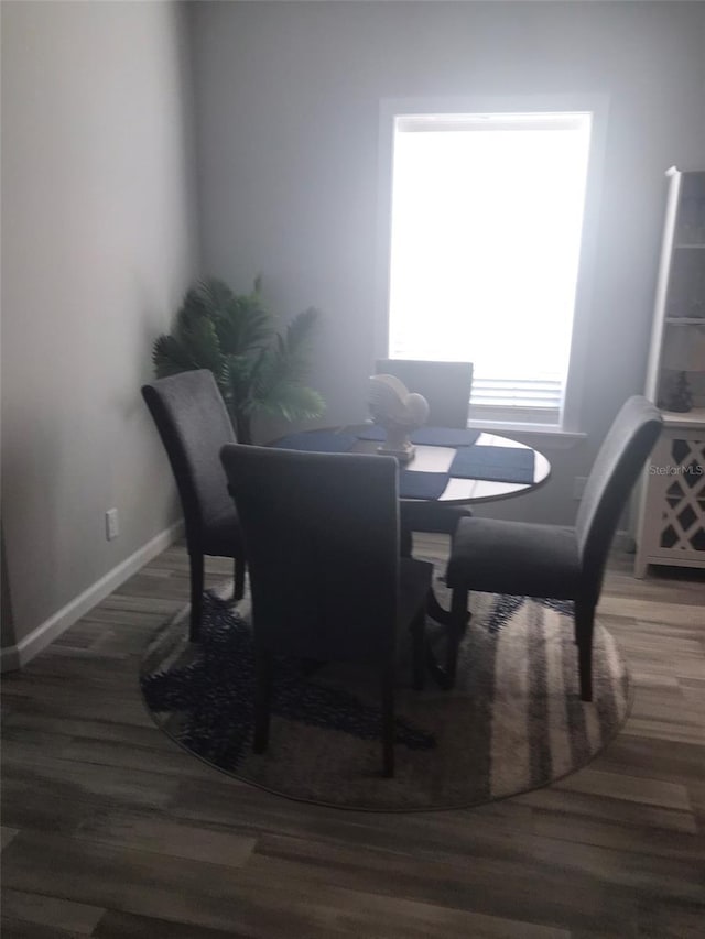 dining space featuring hardwood / wood-style floors