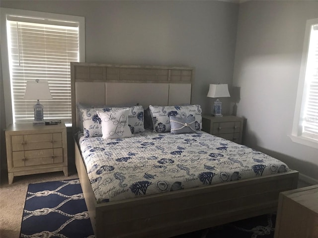 bedroom with carpet floors