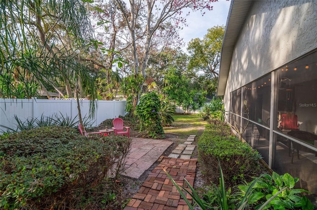 view of yard with a patio area