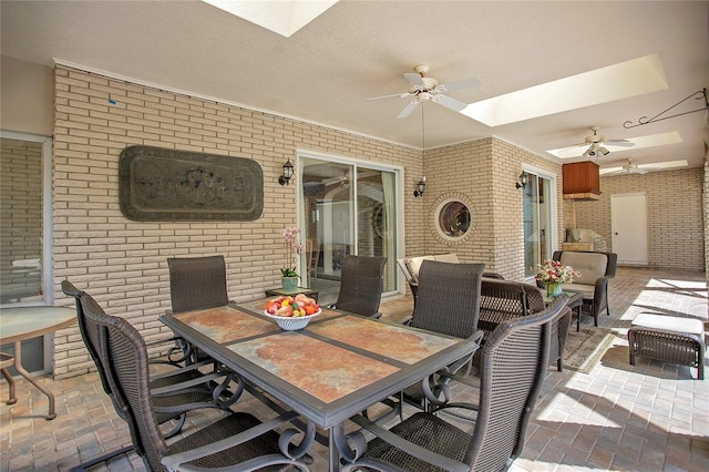 view of patio with ceiling fan