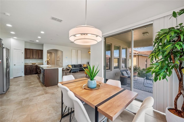 dining room with sink