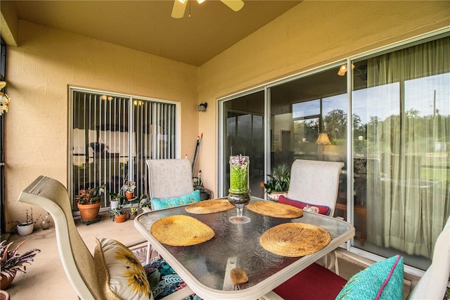 view of patio / terrace featuring ceiling fan