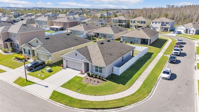 aerial view with a residential view