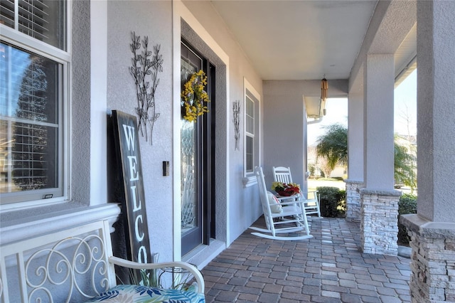 exterior space with covered porch