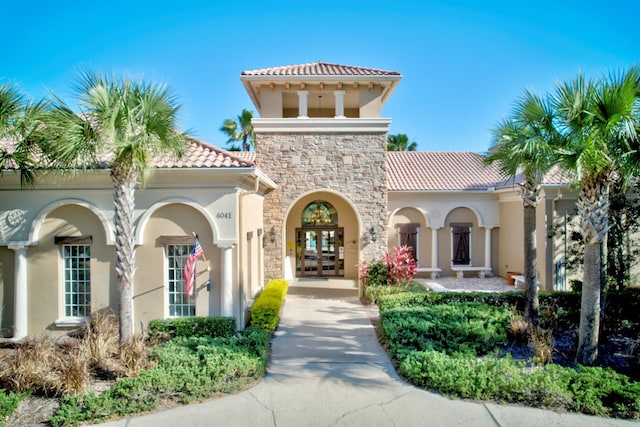 view of front of home featuring french doors