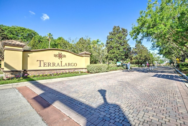 view of community sign