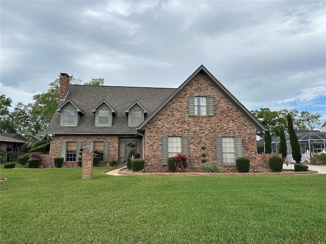 view of front facade featuring a front yard