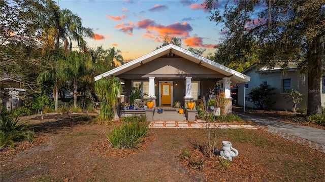 bungalow featuring a porch