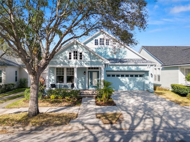 view of front of home with a garage