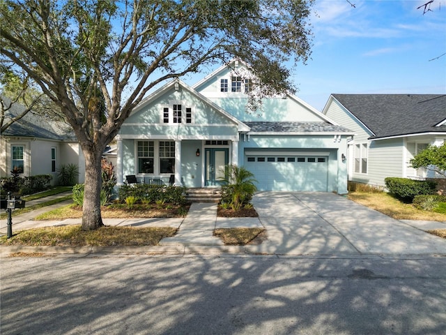 view of front facade with a garage