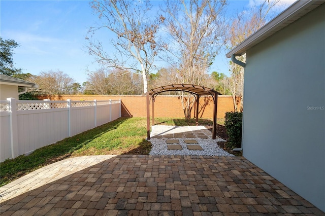 view of patio / terrace with a pergola