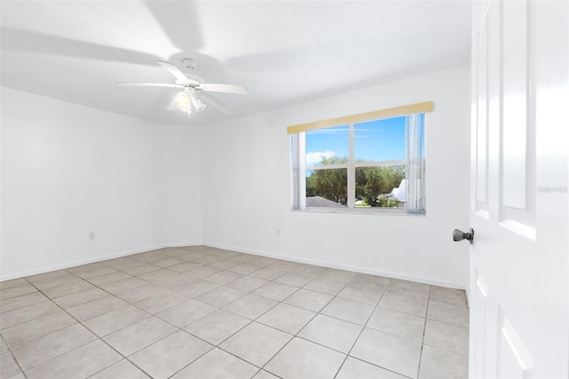 unfurnished room with a textured ceiling and ceiling fan