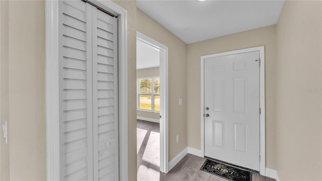 entryway featuring light wood-type flooring