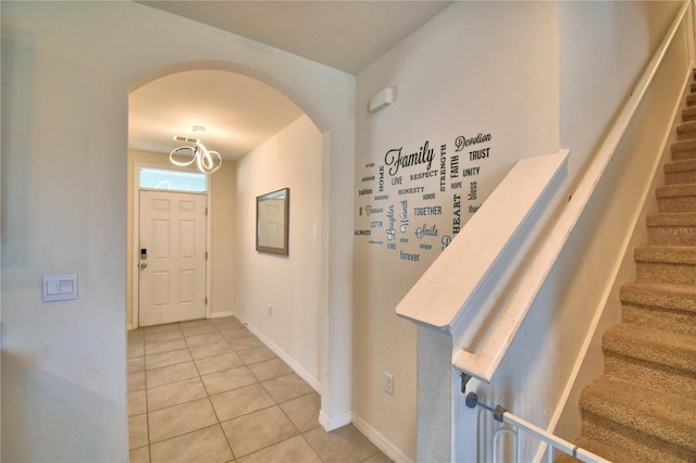 view of tiled foyer entrance