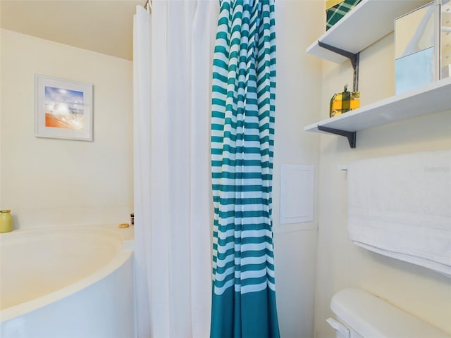 bathroom with a bathtub and toilet