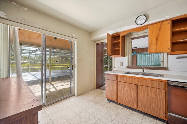 kitchen with dishwashing machine and sink