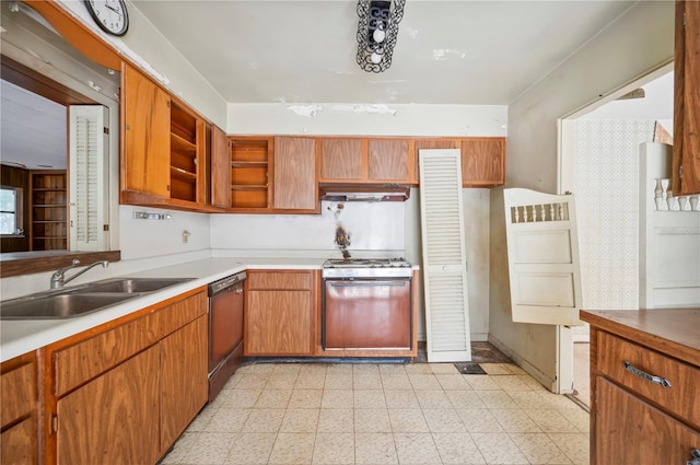 kitchen with dishwasher, stove, and sink