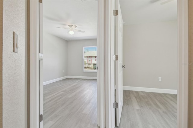 hall featuring light hardwood / wood-style floors