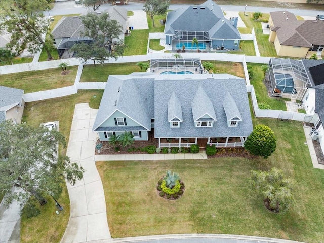 bird's eye view with a residential view