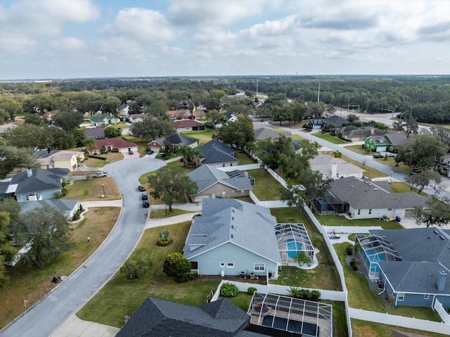 bird's eye view with a residential view