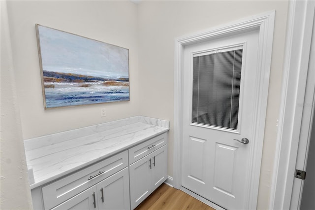 interior space with light hardwood / wood-style flooring