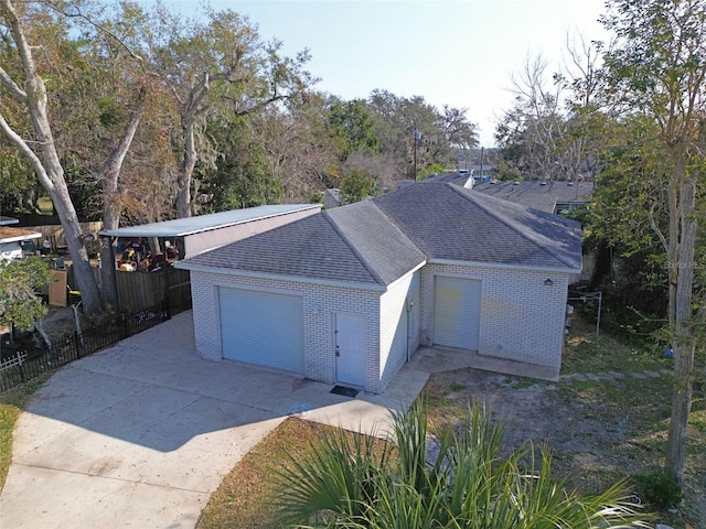 view of garage