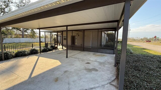 view of patio / terrace with a carport